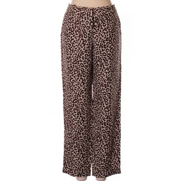 J.CREW 100% Linen Cheetah Capri Cuffed Ankle Pants - Picture 2 of 5